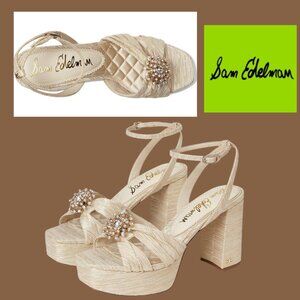 Sam Edelman Jeweled Janelle Gold Sandal Sz 9.5 NIB